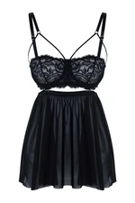 Trendyol Black Lace Skirt Detachable Rope Strap Knitted Babydoll