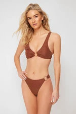 Trendyol Brown Accessory Silvery Regular Bikini Bottom