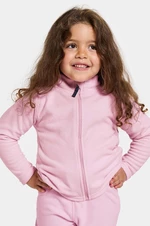 Detská mikina Didriksons MONTE KIDS FZ 10 ružová farba, jednofarebná