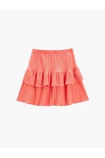 Koton Girl's Elastic Waist, Ruffled Skirt