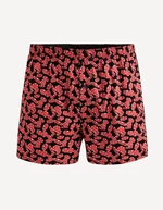 Red and black men's patterned shorts Celio Giwojeton