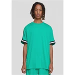 Men's T-Shirt Oversized Stripes Mesh Tee - Green