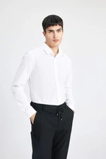 DEFACTO Slim Fit Slim Fit Italian Collar Non Iron Long Sleeve Shirt