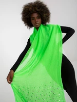 Fluo green scarf with rhinestone application