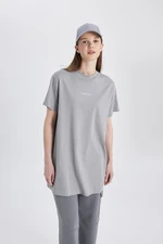 DEFACTO Regular Fit Crew Neck Printed Short Sleeve T-Shirt Tunic