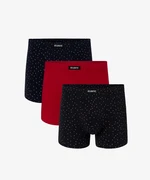 3-PACK Men's boxers ATLANTIC - dark blue, red, dark blue