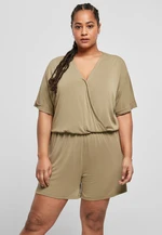 Women's short modal jumpsuit in khaki