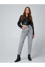 Koton High Waist Jeans Mírně Skinny Leg - Mom Jeans