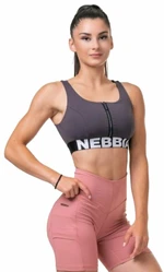 Nebbia Smart Zip Front Sports Bra Marron M Bielizna do fitnessa