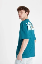 DEFACTO Oversize Fit Crew Neck Back Printed Short Sleeve T-Shirt