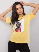 Yellow women's t-shirt with print