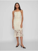 Cream women's lace midi dress VILA Capella - Women's