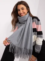 Dark gray solid color women's scarf