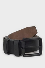 DEFACTO Men's Rectangular Buckle Faux Leather Casual Belt