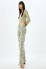 Koton Beige Patterned Women's Trousers