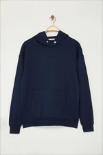 Trendyol Navy Blue Basic Oversize/Wide Cut Stud Detailed Sweatshirt