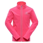 Children's softshell jacket with membrane ALPINE PRO MULTO neon knockout pink