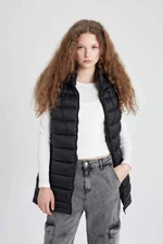 DEFACTO Water Repellent Puffer Vest Hooded Zippered Pocket Thick Seasonal