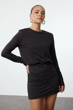 Trendyol Black Soft Touch Soft Fabric Fitted Flexible Mini Knitted Dress