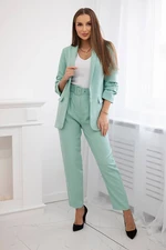 Elegant set of jacket and trousers light mint