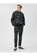 Koton Skull Printed Sweatpants with Lace Waist Pocket