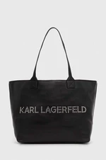 Kožená kabelka Karl Lagerfeld čierna farba, 245W3086