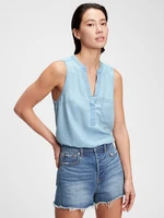 Modrý dámský top sleeveless popover rosco GAP