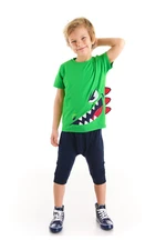 Denokids Naughty Boy Green T-shirt Capri Shorts Set