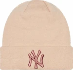 New York Yankees MLB Women's Metallic Logo Beanie Peach UNI Čiapka