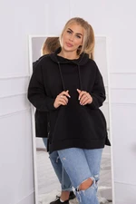 Insulated sweatshirt with side zipper black