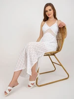 White openwork dress with tie OCH BELLA