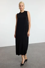 Trendyol Black Pleated Knitted Undershirt/Lining Dress