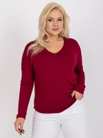 Burgundy blouse in larger size made of viscose Elisa