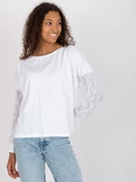 White blouse with lace sleeves Shantelle RUE PARIS