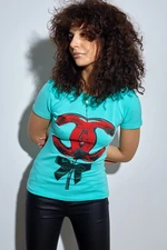 Women's T-shirt with mint appliqué