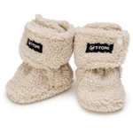 T-TOMI TEDDY Booties Cream detské capačky 9-12 months 1 ks