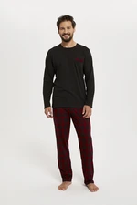 Men's pyjamas Zeman long sleeves, long legs - black/print