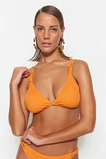 Trendyol Orange Triangle Knot Bikini Top