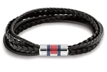 Tommy Hilfiger Luxusní pánský náramek z černé kůže Multi Layer 2790426