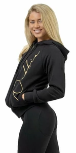 Nebbia Classic Zip-Up Hoodie INTENSE Signature Black/Gold L Sudadera fitness