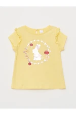 LC Waikiki Crew Neck Short Sleeved Printed T-Shirt for Baby Girl