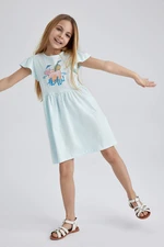 DEFACTO Girl Printed Short Sleeve Combed Cotton Dress