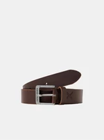 Dark brown men's leather belt Jack & Jones Rock