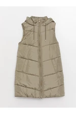 LC Waikiki Women's Straight Inflatable Vest with a Hooded