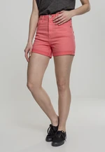 Women's Highwaist Stretch Twill Coral Shorts