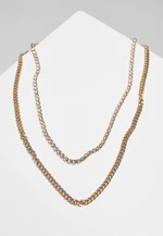 Double-layered gold diamond necklace