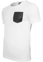 Pocket T-shirt made of synthetic leather wht/blk