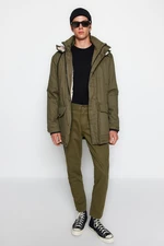 Trendyol Khaki Pánsky Regular Fit Gabardine Parka Zimný kabát