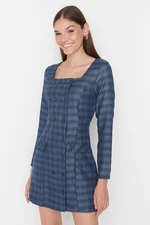 Trendyol Navy Blue Belted Woven Dress