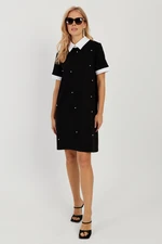 Cool & Sexy Women's Black Pearl Midi Dress